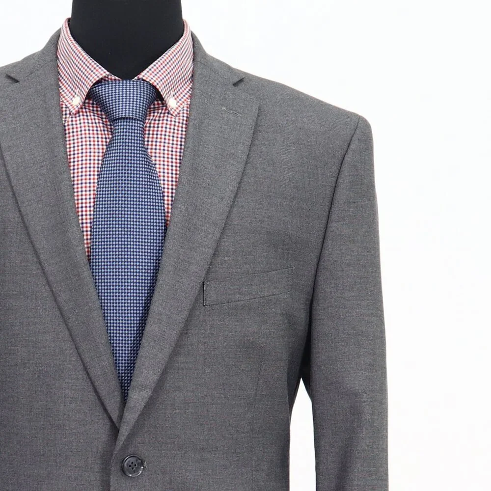 Alfani 40S Gray Solid 2-Button Sport Coat Blazer Jacket W029